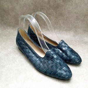 Enzo Angiolini Womens Genius II Size 9 W Blue Leat